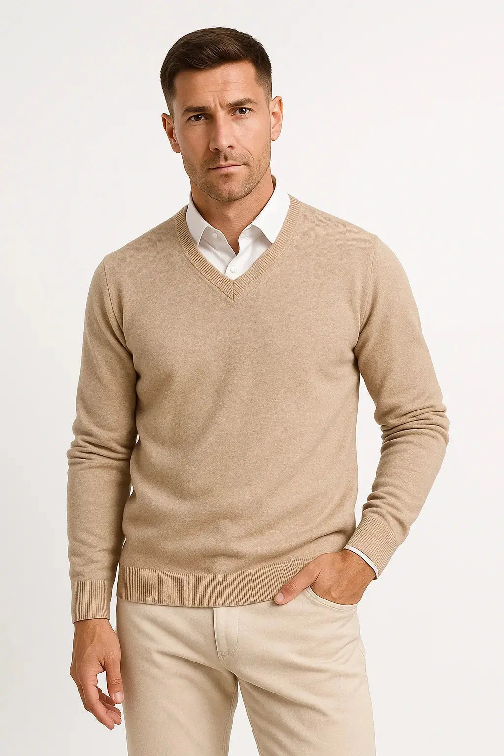 Slim-fit V-halstrui voor heren