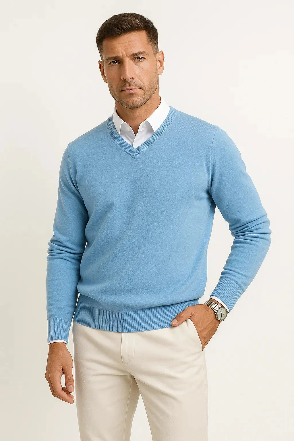 Slim-fit V-halstrui voor heren