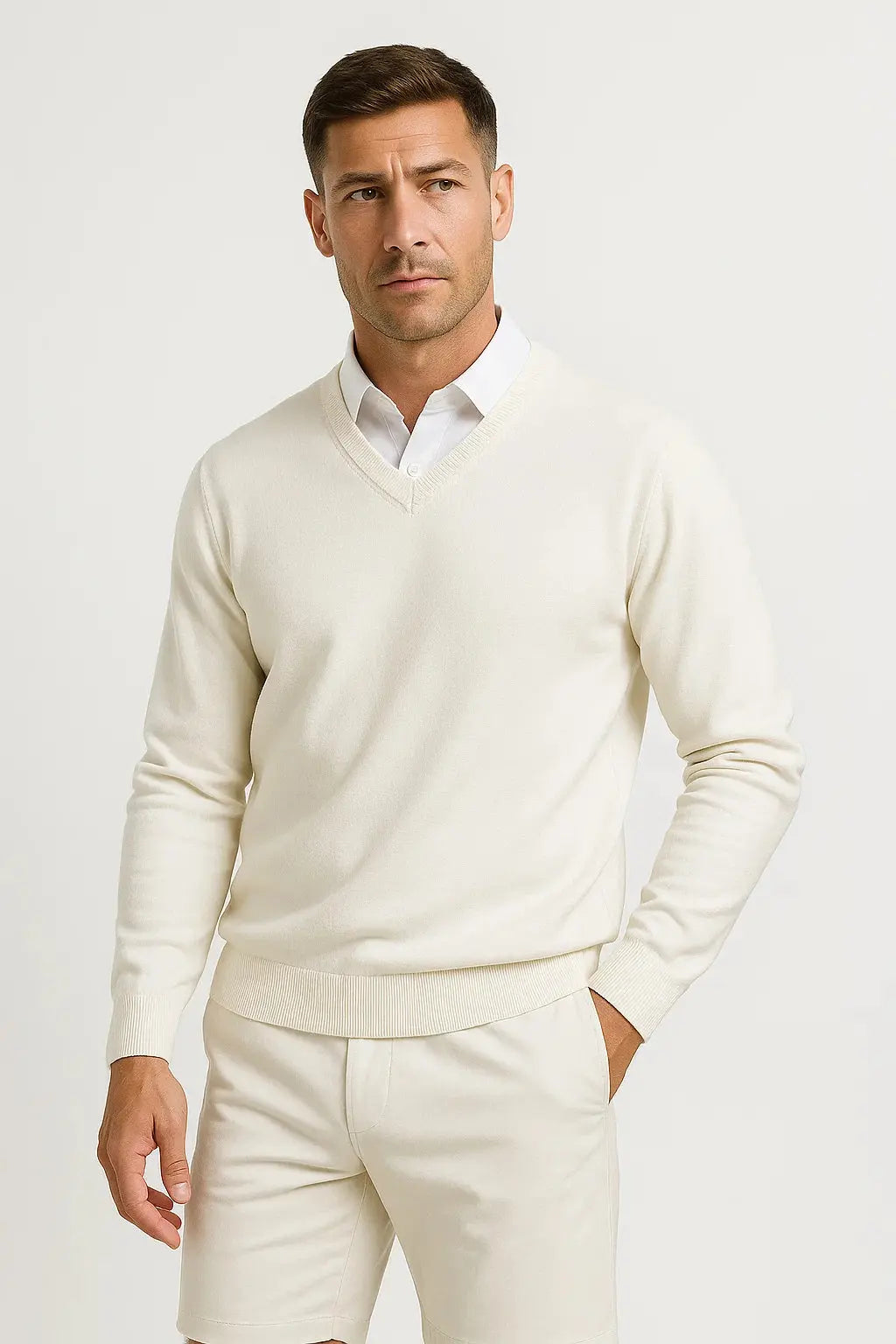 Slim-fit V-halstrui voor heren