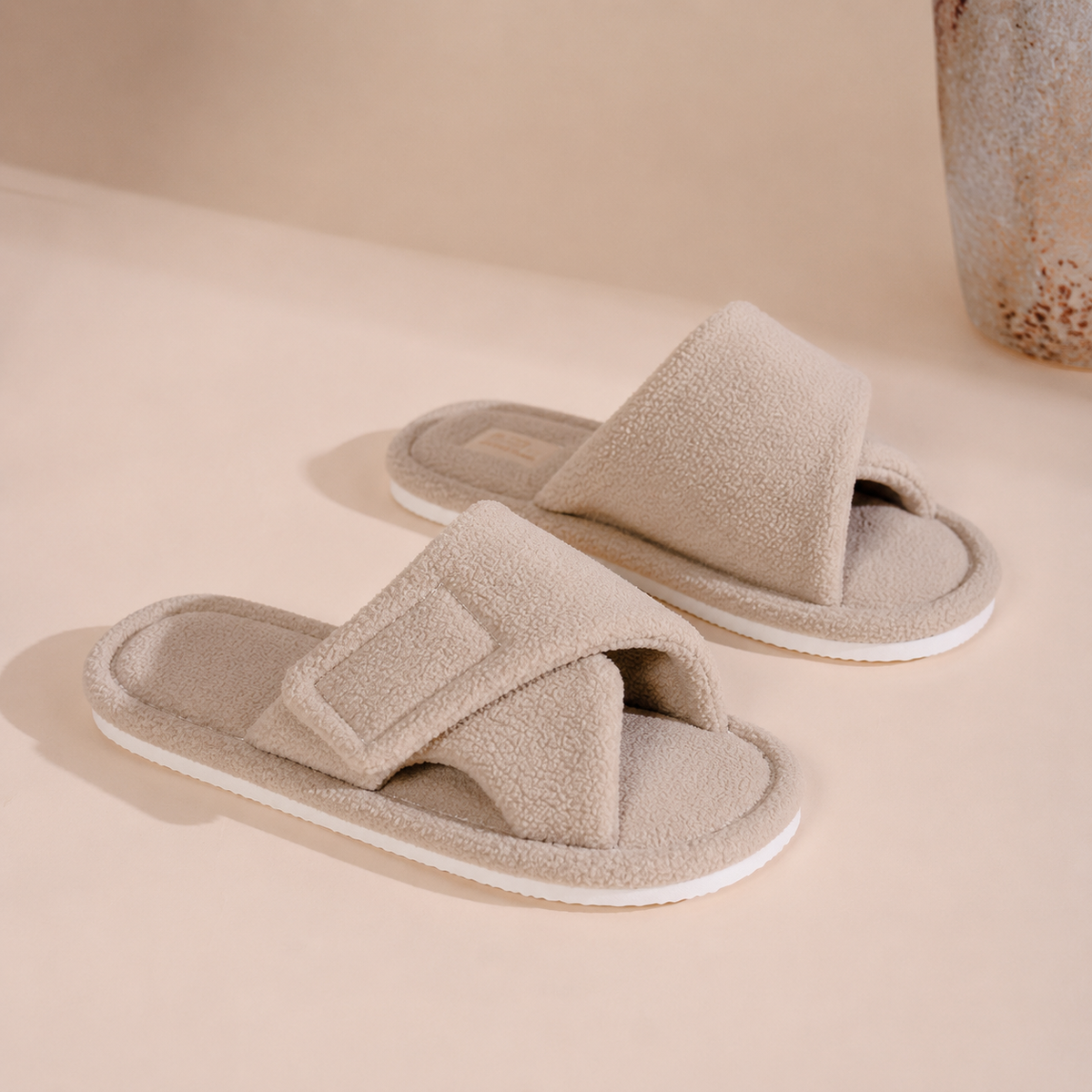 Huisslippers met klittenbandsluiting voor dames