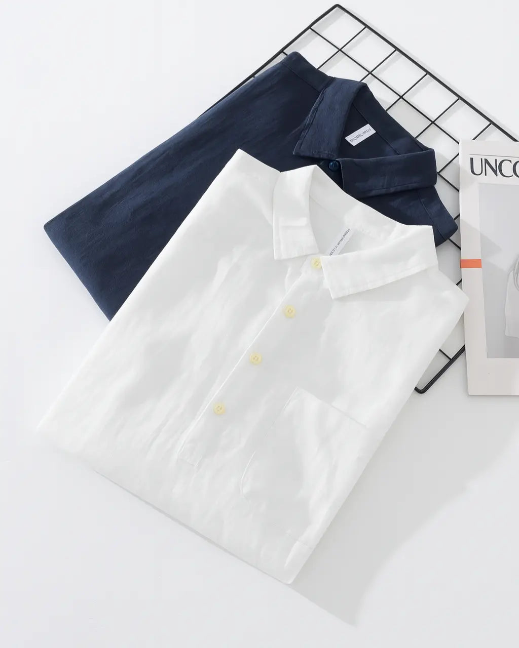 Relaxed-fit overhemd met afgeronde zoom voor heren