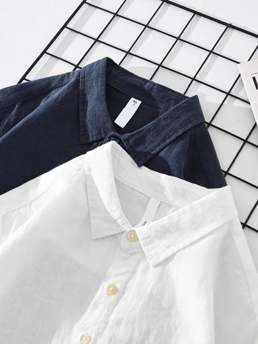 Relaxed-fit overhemd met afgeronde zoom voor heren