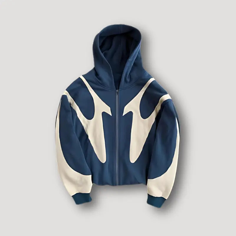 Urban zip-hoodie voor heren met patchworkdetails