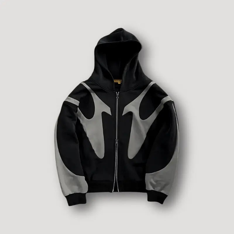 Urban zip-hoodie voor heren met patchworkdetails