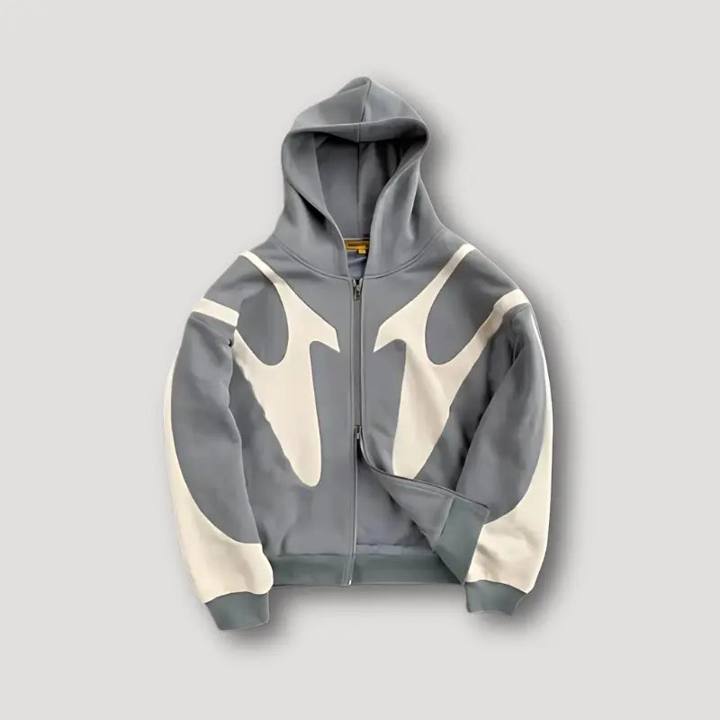 Urban zip-hoodie voor heren met patchworkdetails