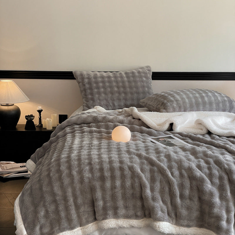 Bubble fleecedeken - Zachte pluche plaid in vier maten