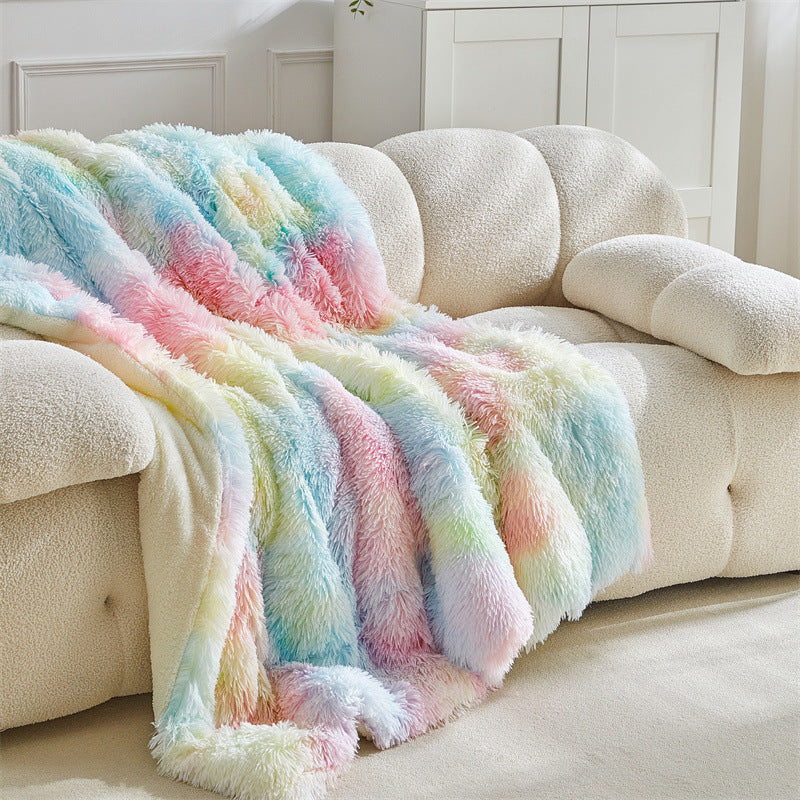 Pluizige plaid - Tie-dye polyester microvezel in twee maten
