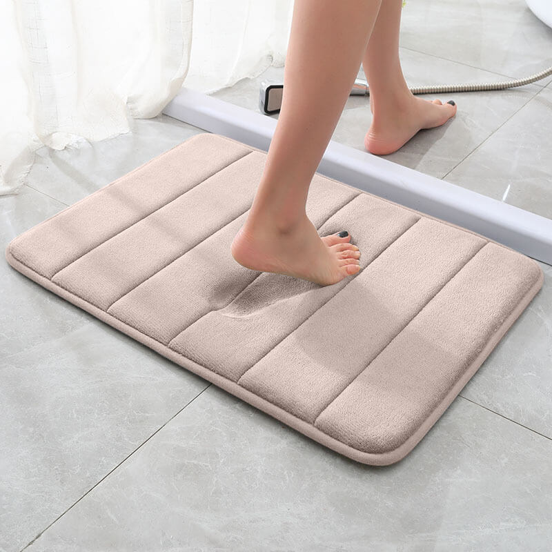 Badmat van traagschuim - Koraalfleece met antislip