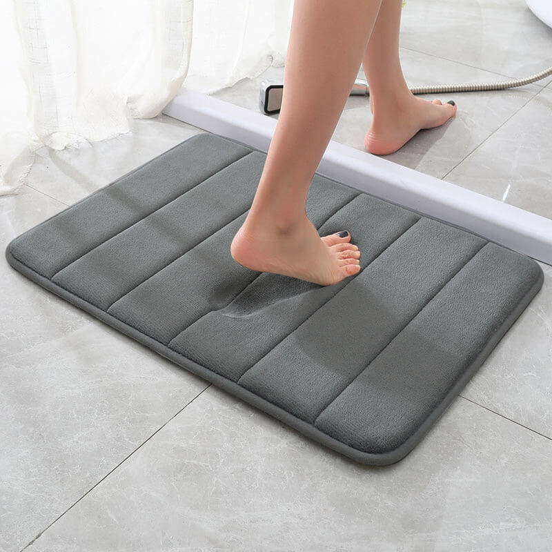 Badmat van traagschuim - Koraalfleece met antislip