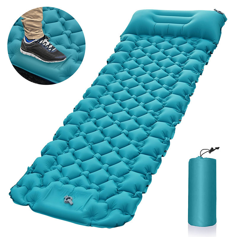Opblaasbare Campingmat met Voetpomp en Geïntegreerd Kussen