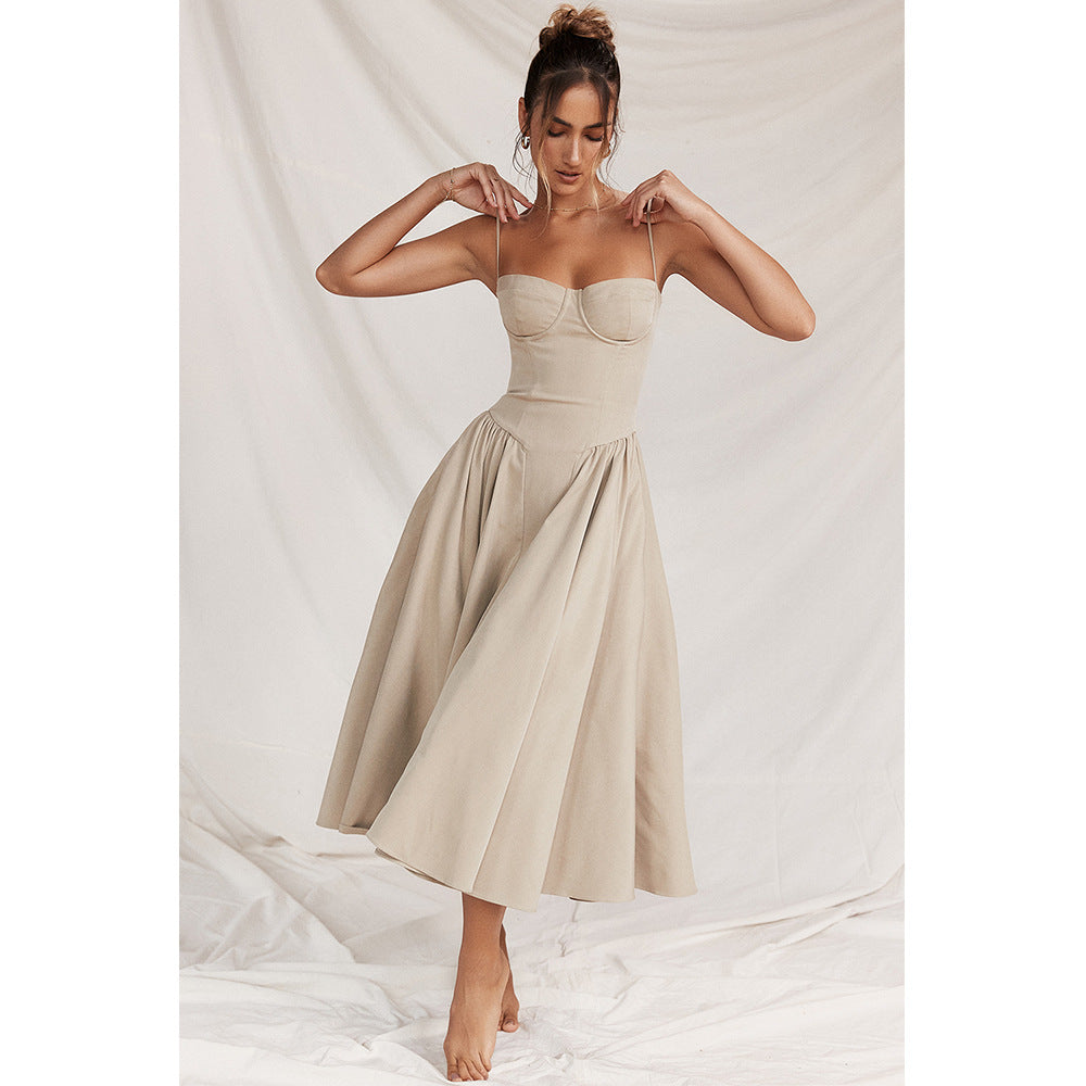 Elegante midi-jurk met corsettop