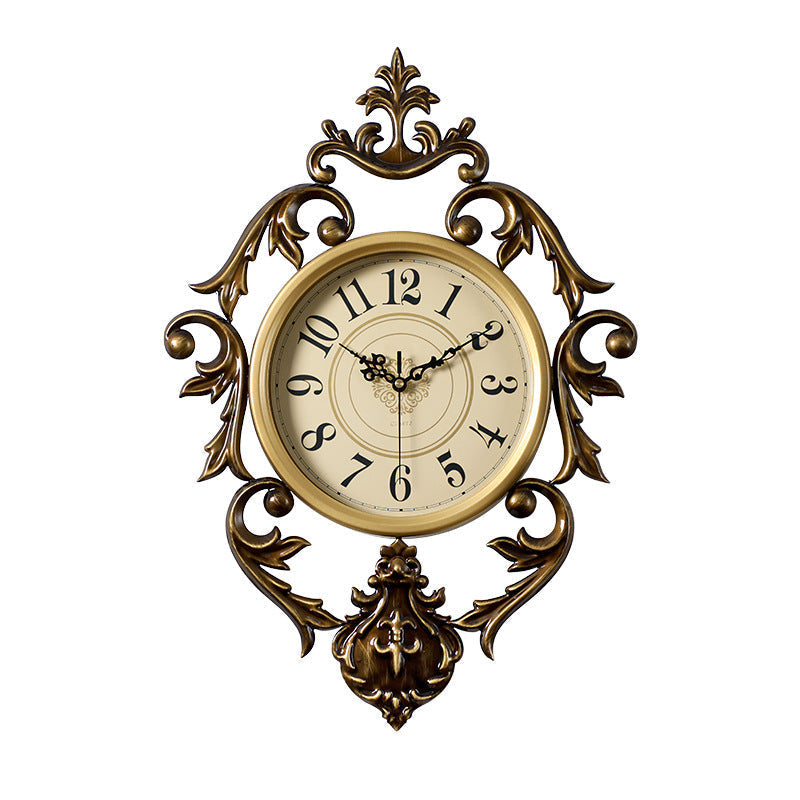 Vintage wandklok - Sierlijk metaal met stil uurwerk