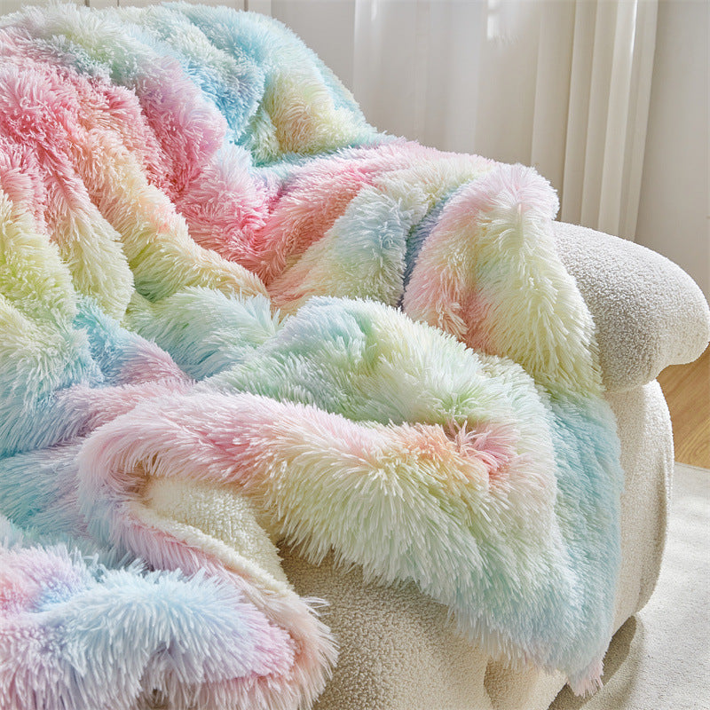 Pluizige plaid - Tie-dye polyester microvezel in twee maten