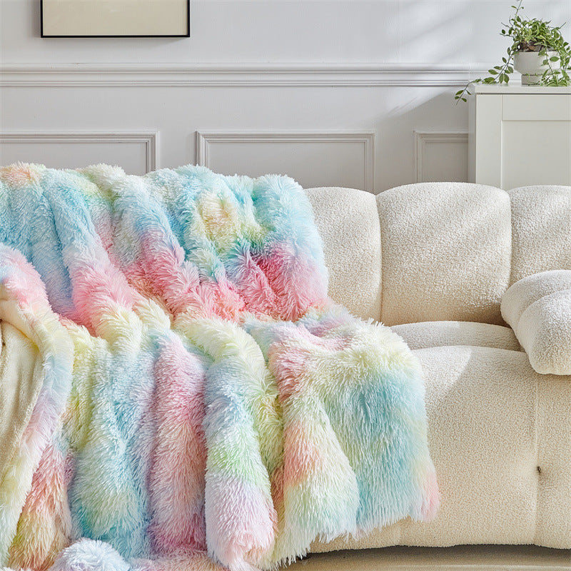 Pluizige plaid - Tie-dye polyester microvezel in twee maten