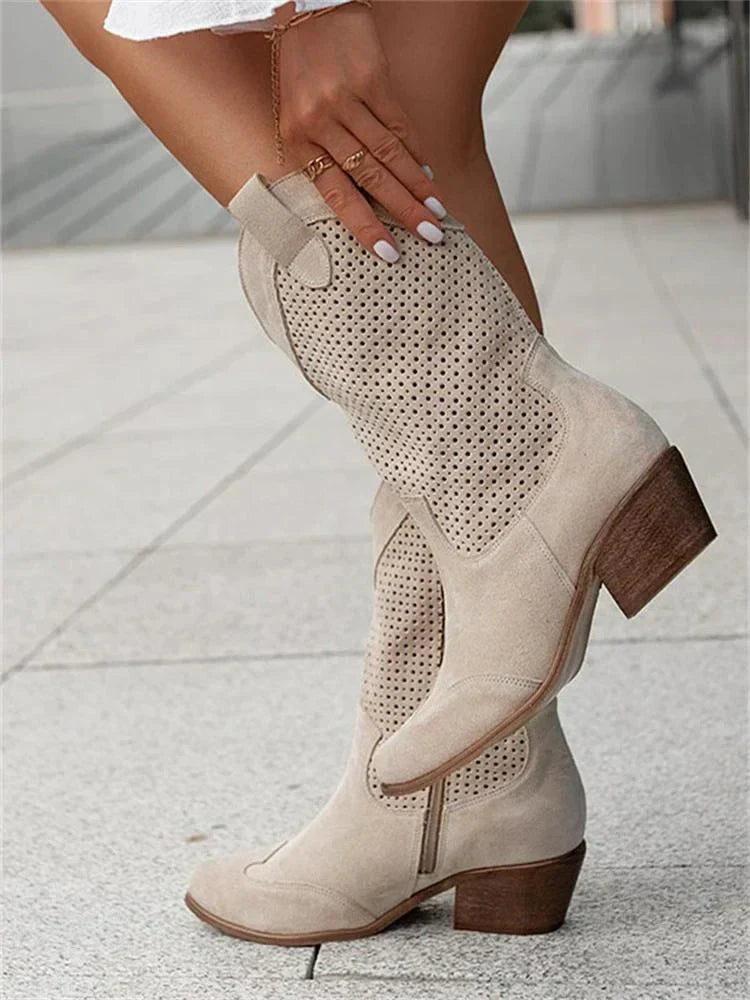 Opengewerkte cowboylaarzen voor dames