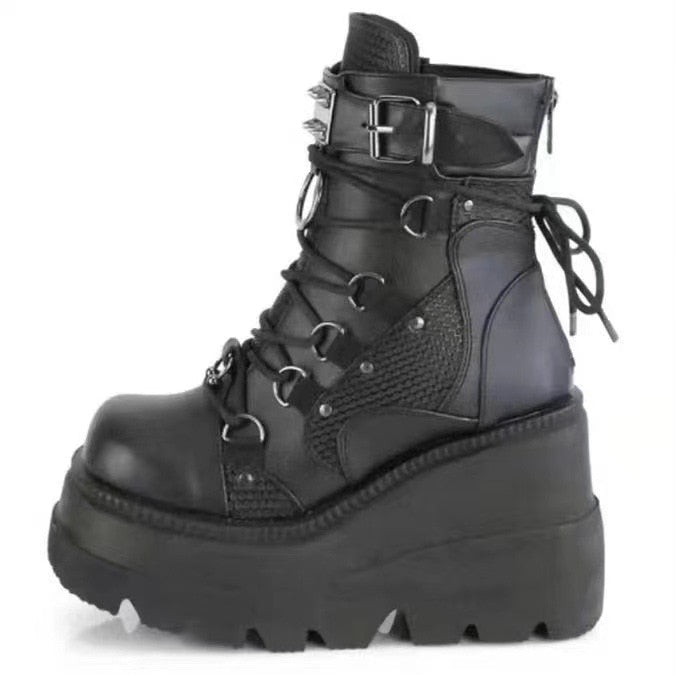 Enkellaarsjes met chunky platform voor dames