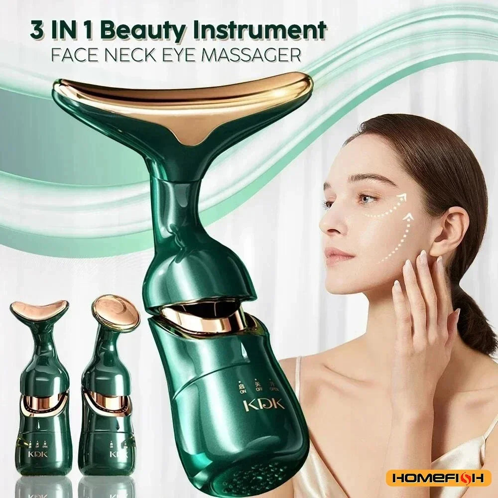 3-in-1 gezichts- en nekmassager met lichtstanden
