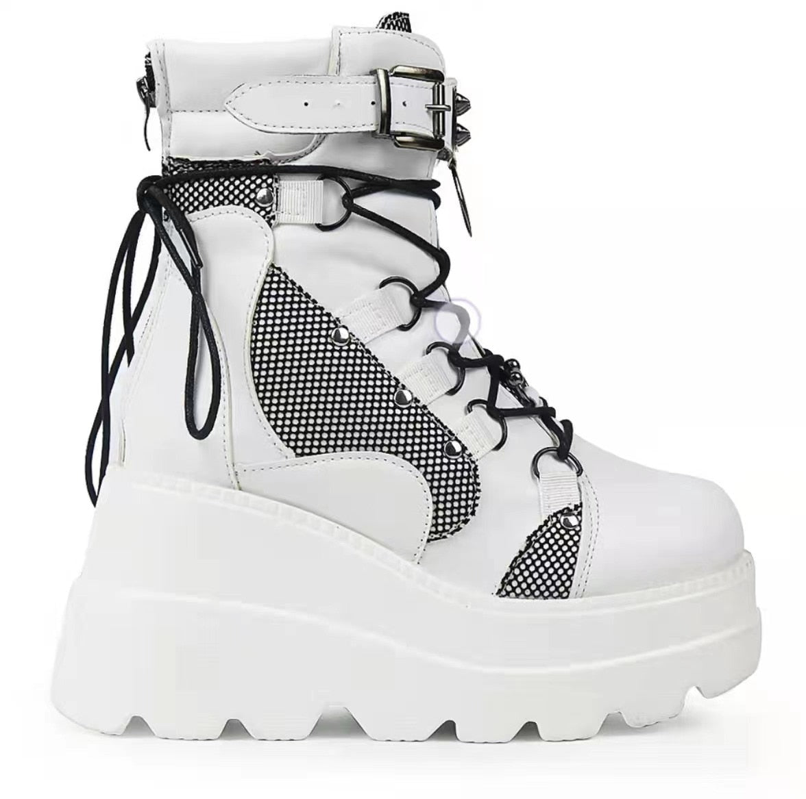 Enkellaarsjes met chunky platform voor dames