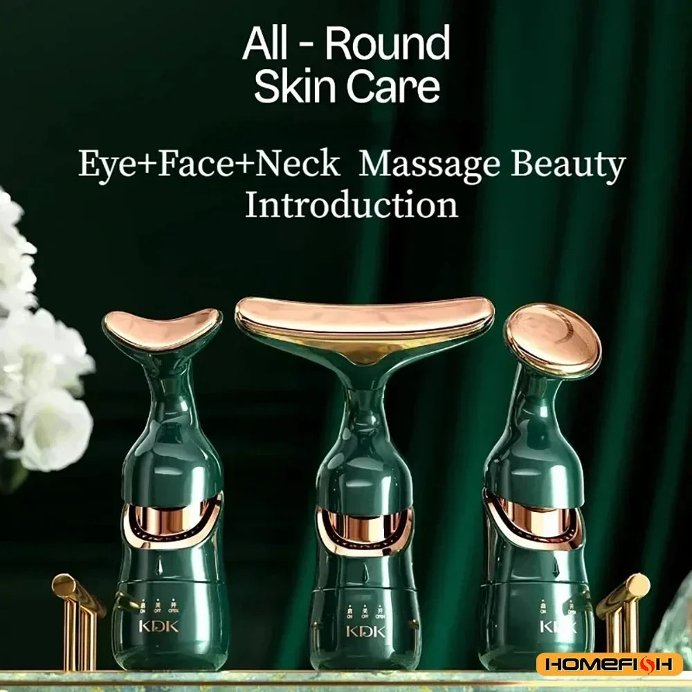 3-in-1 gezichts- en nekmassager met lichtstanden