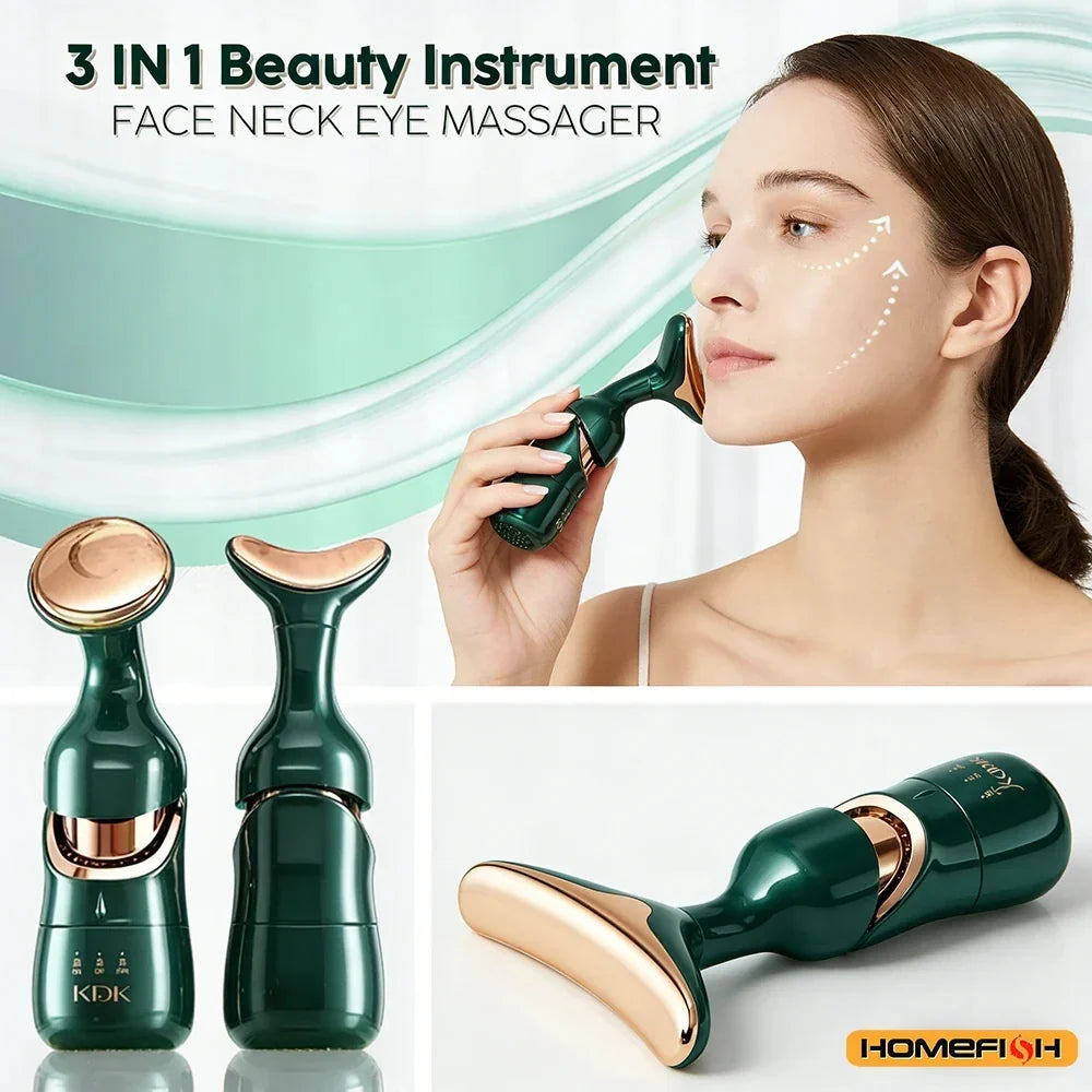 3-in-1 gezichts- en nekmassager met lichtstanden