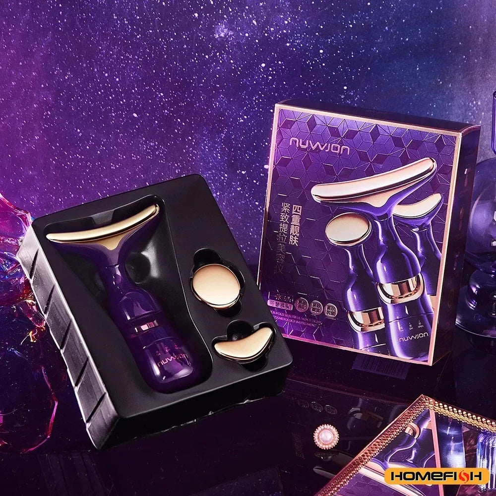 3-in-1 gezichts- en nekmassager met lichtstanden