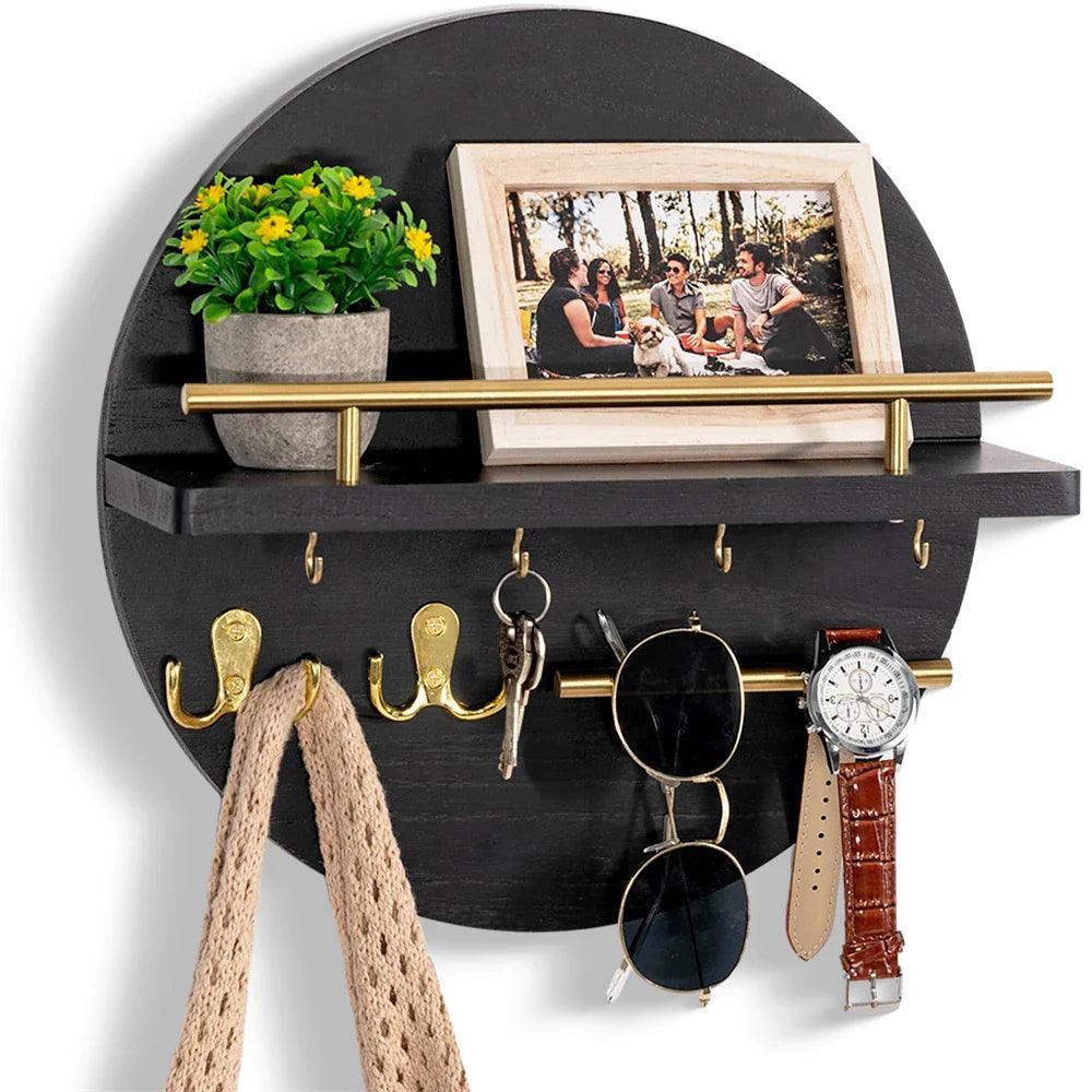 Houten sleutelhouder voor wandmontage - Natuurlijke organizer