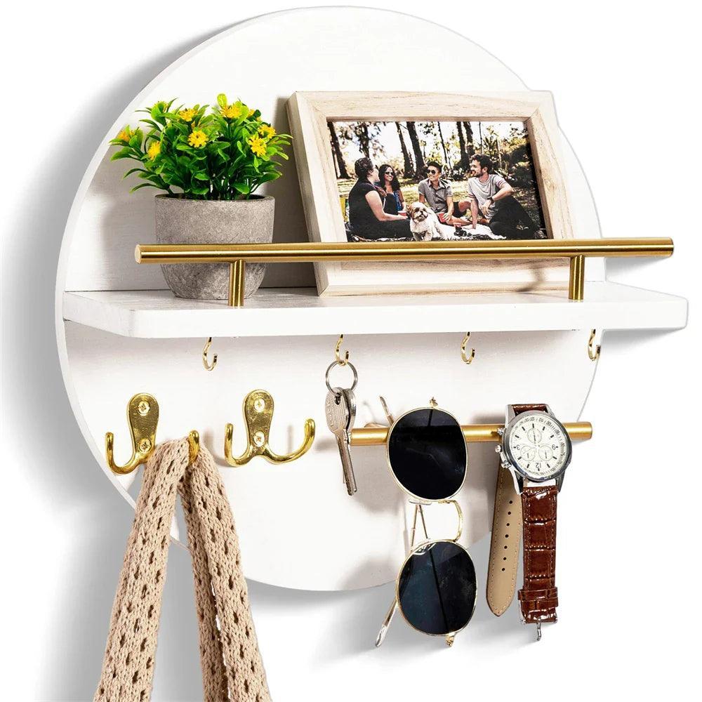 Houten sleutelhouder voor wandmontage - Natuurlijke organizer