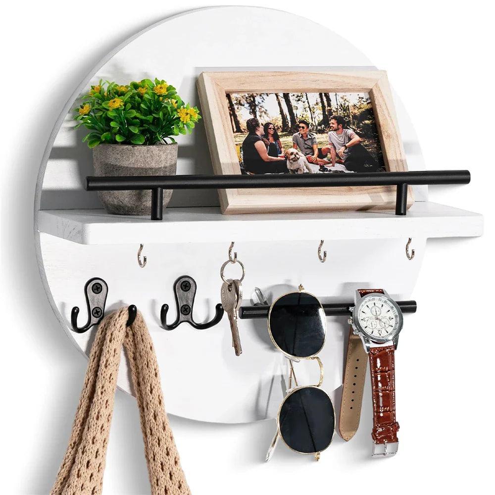 Houten sleutelhouder voor wandmontage - Natuurlijke organizer