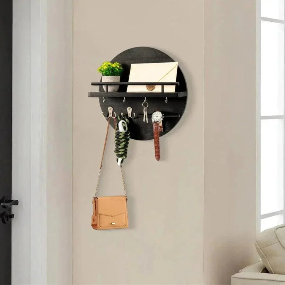 Houten sleutelhouder voor wandmontage - Natuurlijke organizer