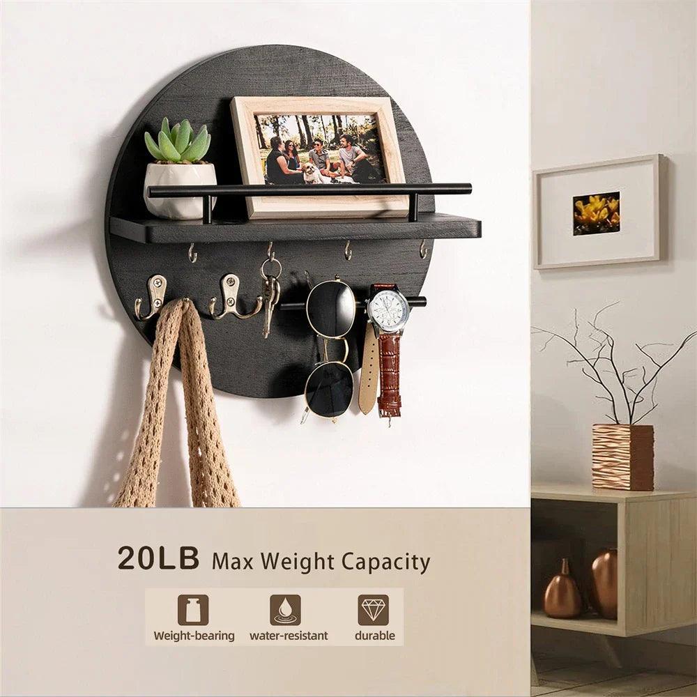 Houten sleutelhouder voor wandmontage - Natuurlijke organizer