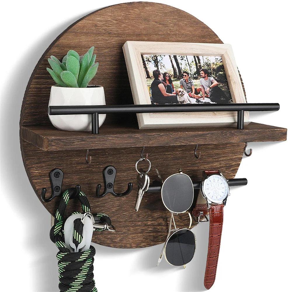 Houten sleutelhouder voor wandmontage - Natuurlijke organizer