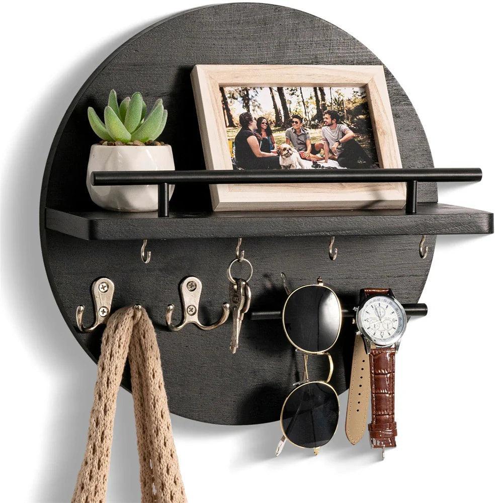 Houten sleutelhouder voor wandmontage - Natuurlijke organizer