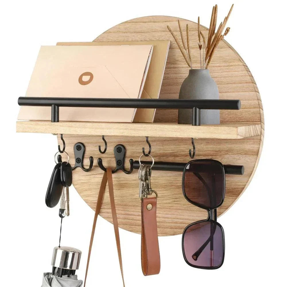 Houten sleutelhouder voor wandmontage - Natuurlijke organizer
