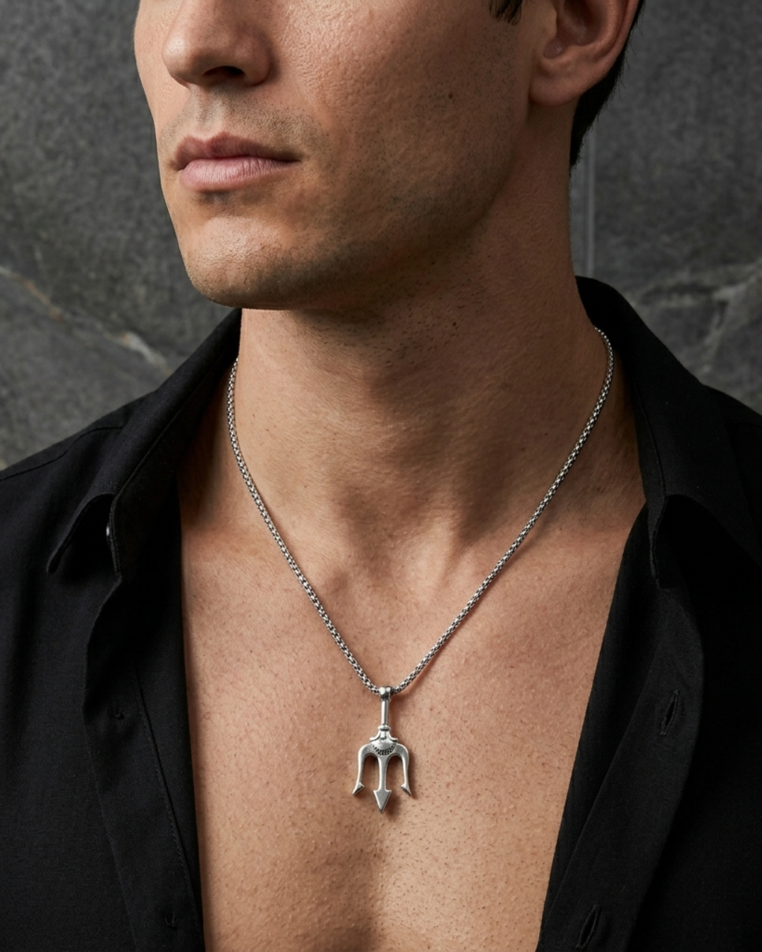 Ketting met Poseidon-hanger voor heren