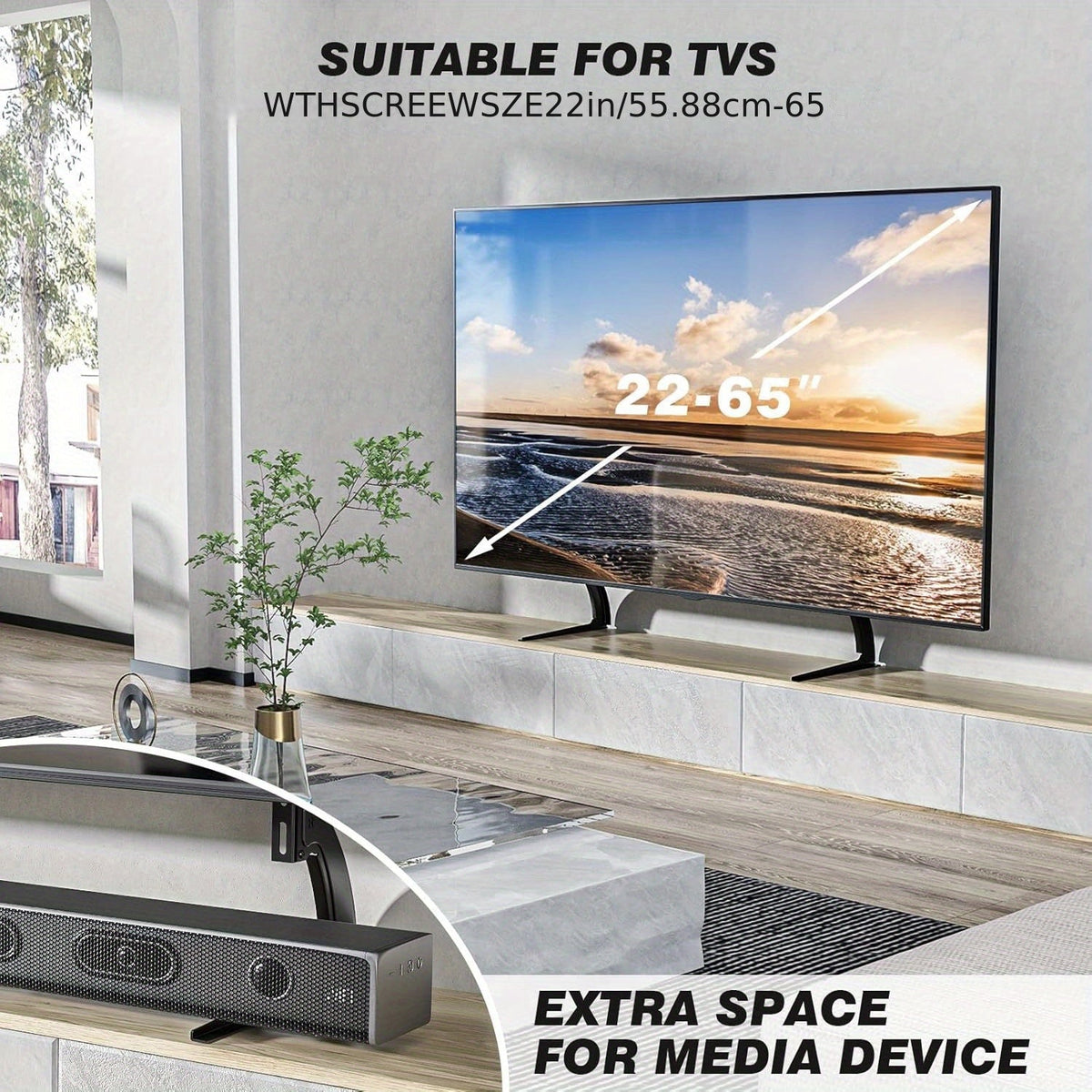 Verstelbare metalen tv-standaardpoten voor tv’s van 55-94 cm