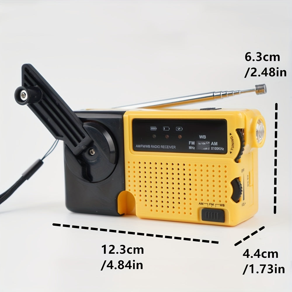 Noodradio met handslinger, zaklamp en sirene