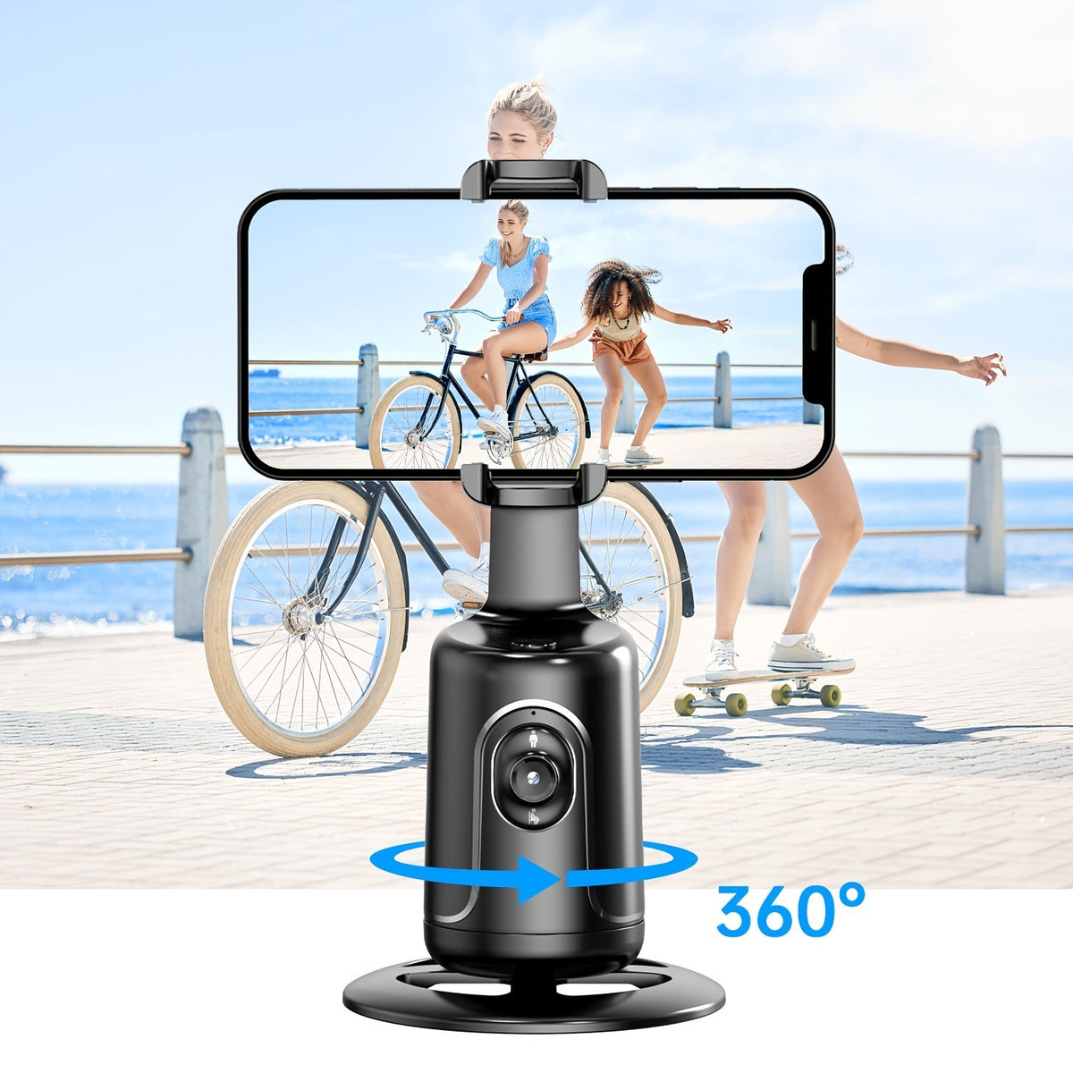 Automatisch volgende telefoonhouder met 360° rotatie