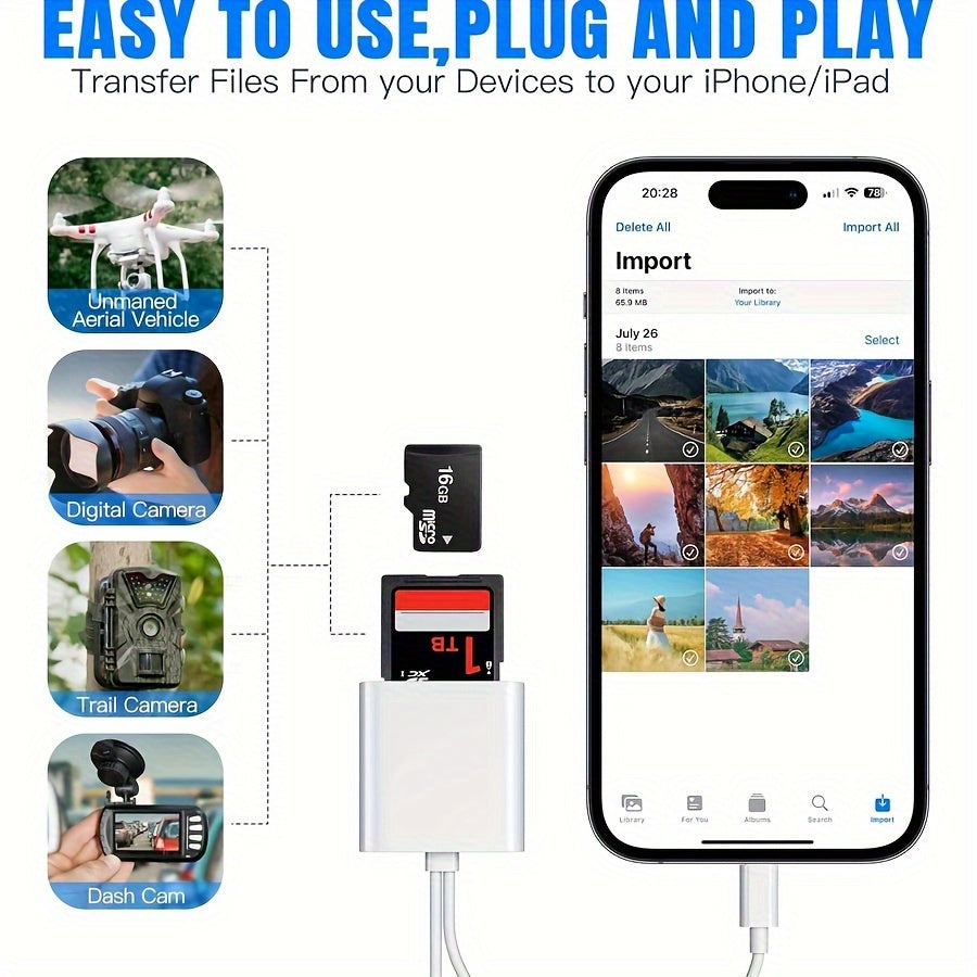 USB-C-geheugenkaartlezer met SD- en microSD-sleuf