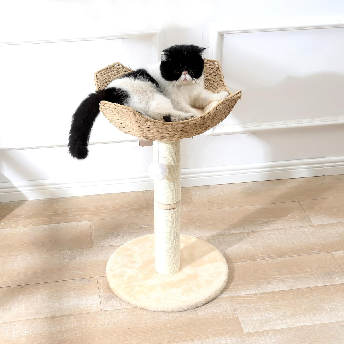 Bohemian Gevlochten Kattenmand op Verhoogde Standaard