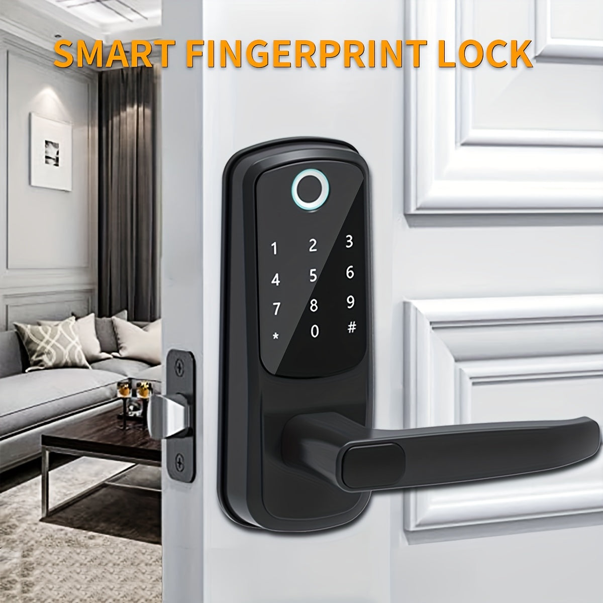 Slim vingerafdrukdeurslot met NFC en deurklink