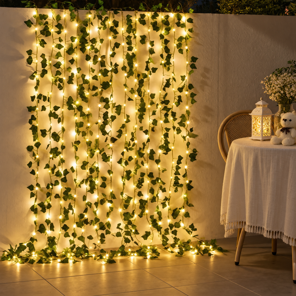 Klimop LED lichtslinger - Warm wit op batterijen