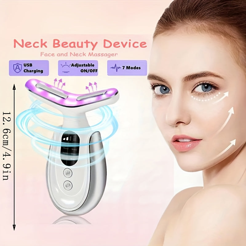 Gezichts- en nekmassager met 7 lichtstanden en display