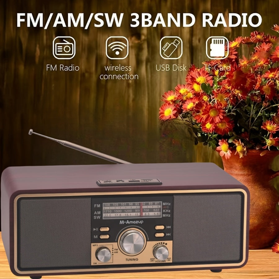Vintage draadloze radio-luidspreker met AM, FM en korte golf