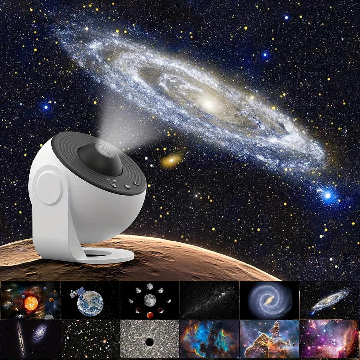 360 graden draaiende sterrenprojector met 12 projectiefilms