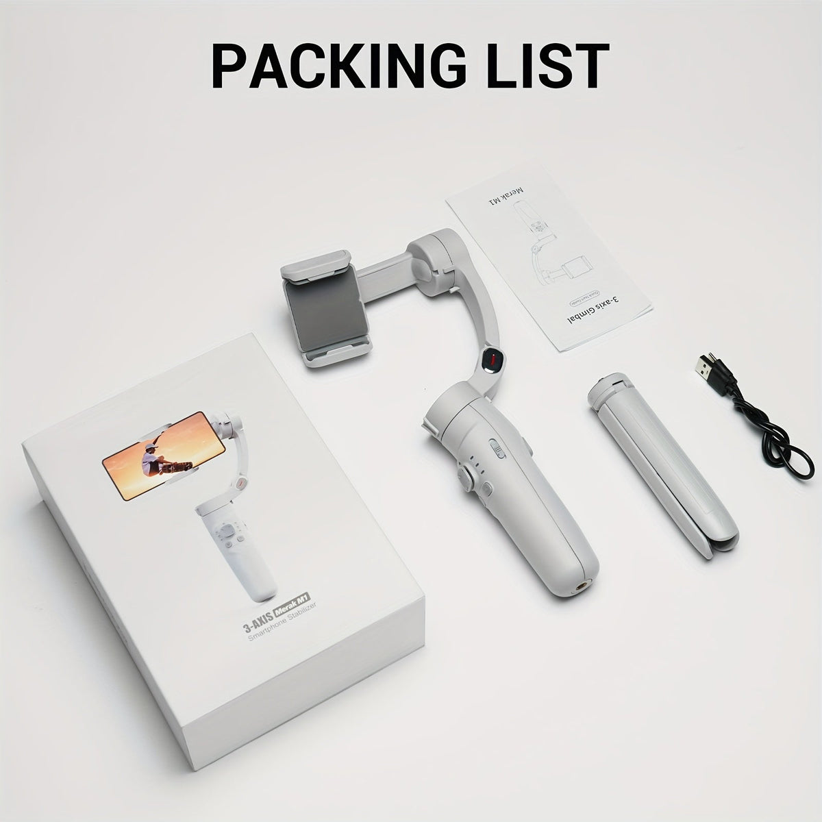 Opvouwbare 3-assige smartphonegimbal met gezichtsvolging