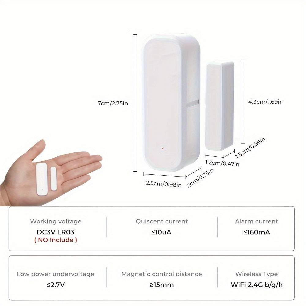Slimme wifi-deur- en raamsensor met alarmmeldingen