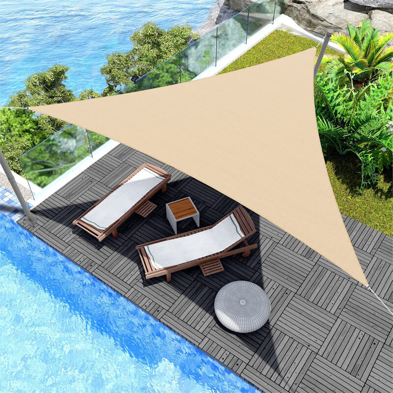 Driehoekig Waterbestendig Schaduwdoek voor Terras en Tuin