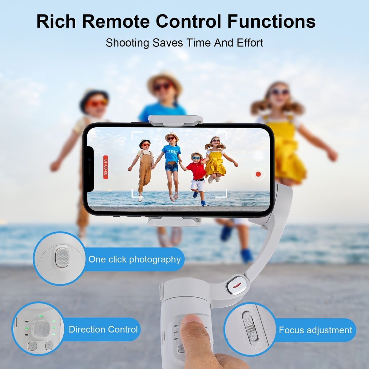 Opvouwbare 3-assige smartphonegimbal met gezichtsvolging