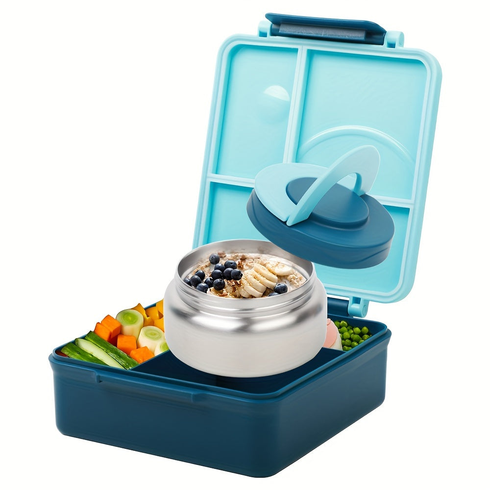 Bento lunchbox met 4 vakken en geïsoleerde drinkfles