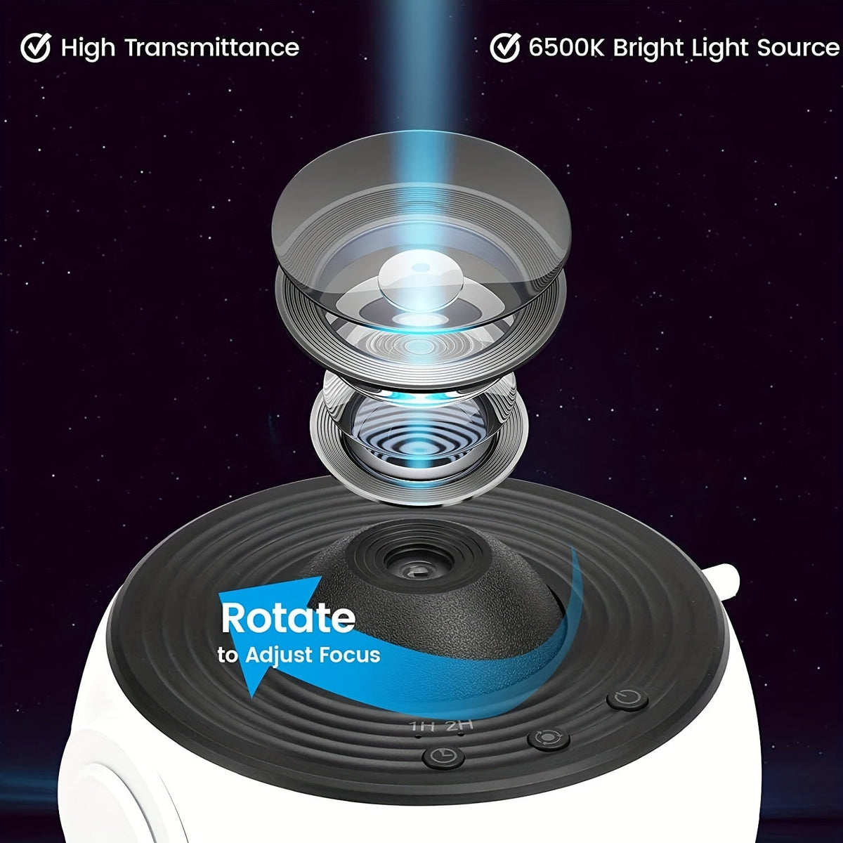 360 graden draaiende sterrenprojector met 12 projectiefilms